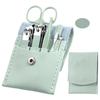 7Pcs Manicure Set Stainless Steel Nail Art Clipper Cuticle Nipper Scissor Grooming Tools With PU Leather Portable Bag