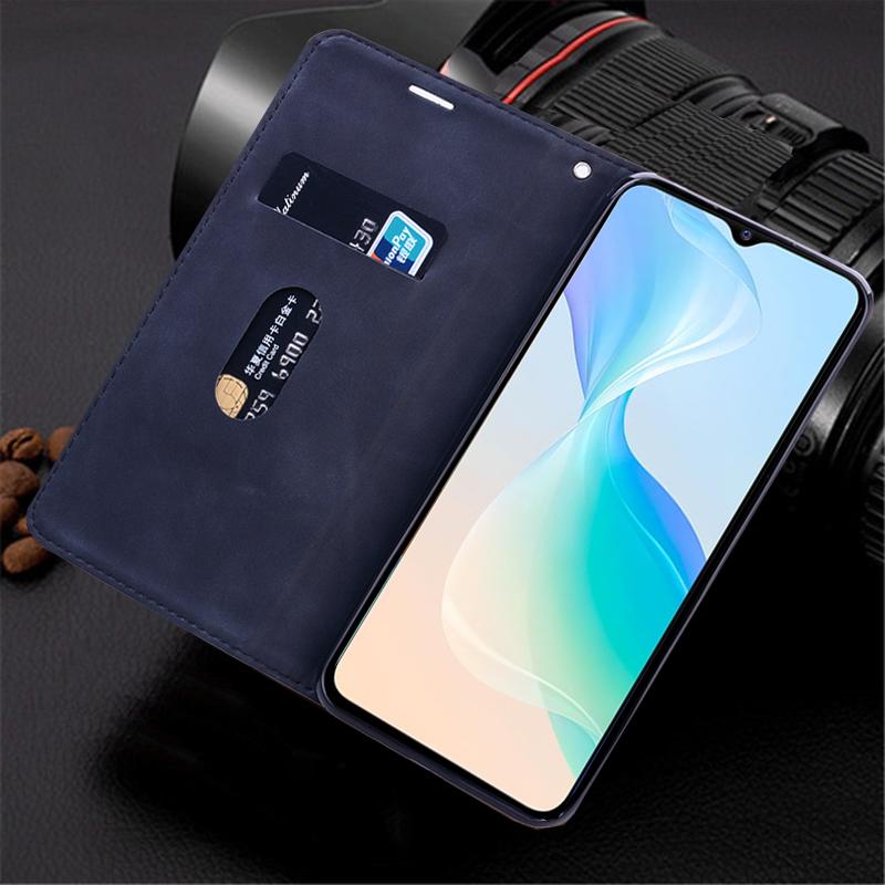Флип кожаный чехол-книжка для Vivo Y31 Y33S Y21 Y21S Y51 Y15S Y01 Y55 Y76 5G Y19 Y83 Y81 Y91 Y30 Y50 V11 V15 V21 V17 V19, чехол-кошелек для телефона