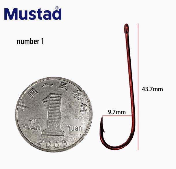 Крючок Mustad с длинным цевьем 90234 для угря и живой наживки - Мотыль и Рыболовный крючок