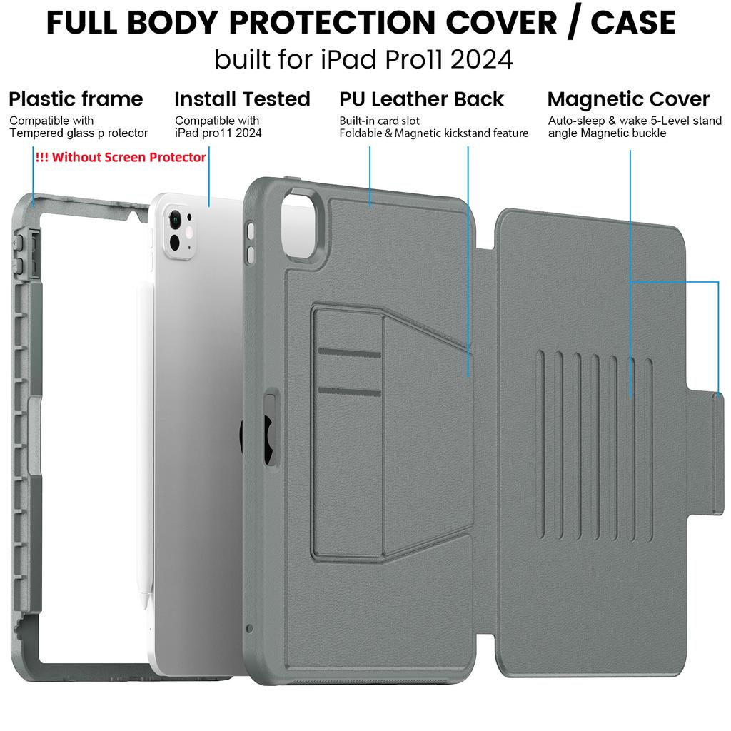Чехол-подставка для iPad Air Pro 11 2025 2024 Air 4 5 10.9 Pro11 2018 2020 2021 2022 С 3-уровневой защитой Умная обложка-книжка