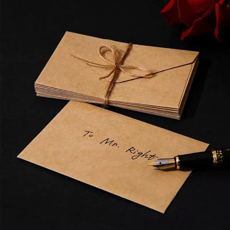 10 шт., винтажные однотонные конверты для писем, открыток, подушечки для писем, чехол для DIY свадебной вечеринки, пригласительные открытки, офисные принадлежности
