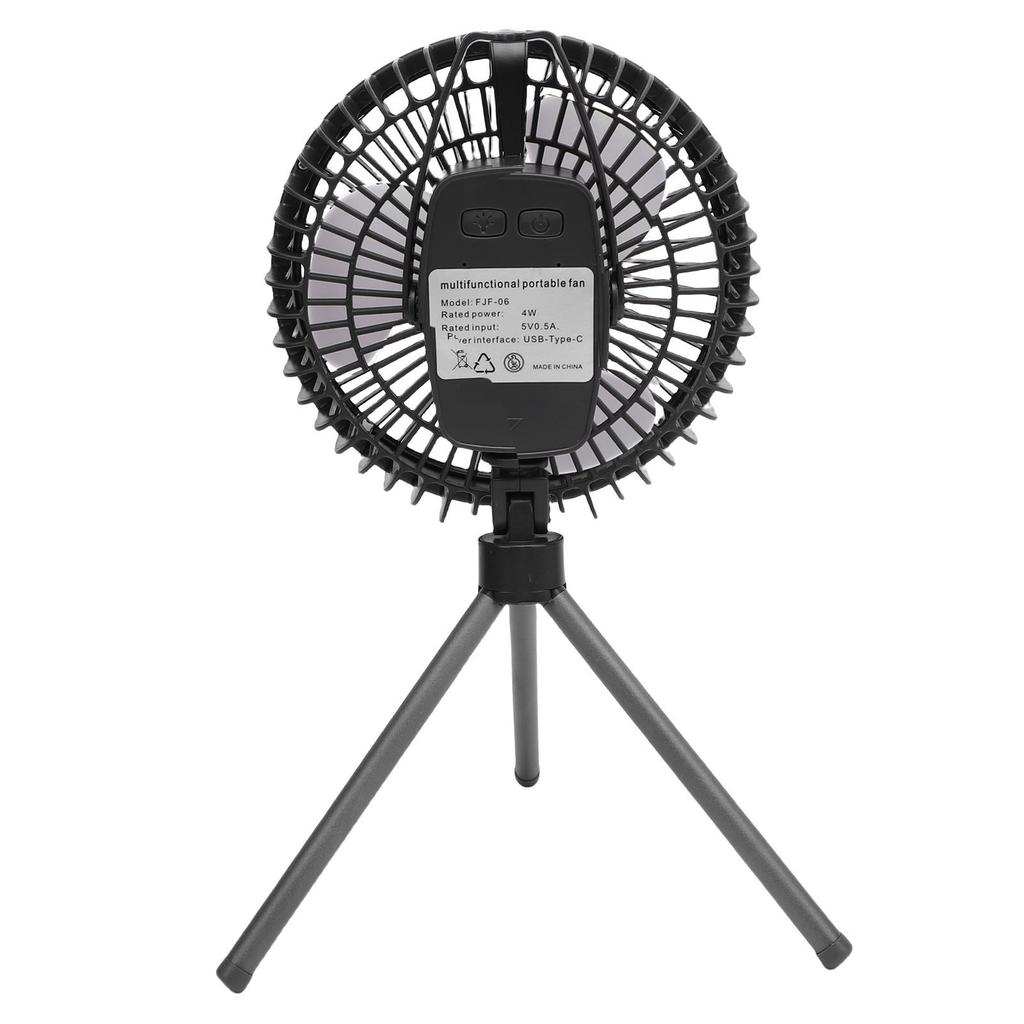 Camping Fan with Tripod Stand and Light USB Rechargeable Battery Operated Portable Camping Cooling Fan for Home Outdoor