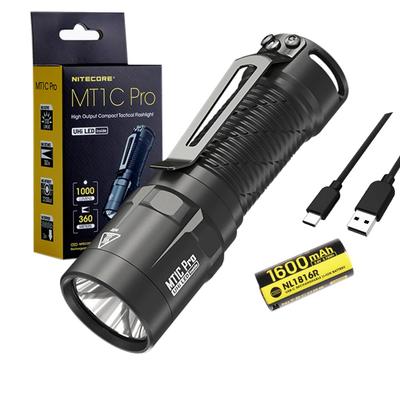 Компактный фонарик для повседневного ношения Nitecore MT1C PRO Люмены с Эко-сенсором и зарядным кабелем - 1000 USB-C