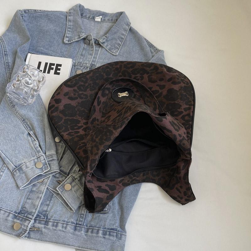 Сумка через плечо Сумка через плечо Сумка с леопардовым принтом Женская сумка для покупок большой вместимости