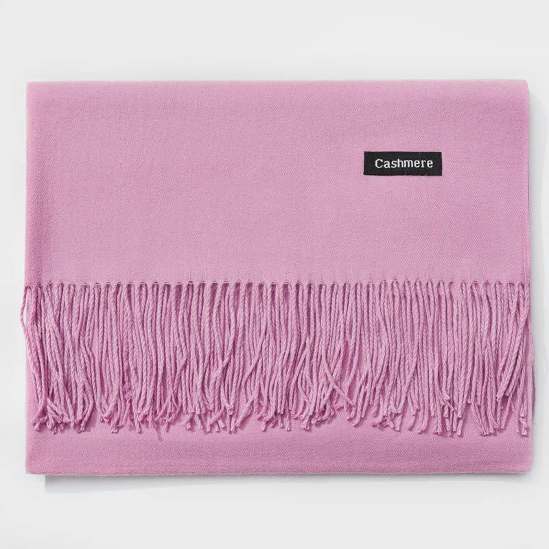 Women Men Pure Color Pashmina Wool Cashmere Scarf Shawl Unisex Accessories