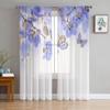 Тюлевые шторы с тропическими орхидеями и цветами и бабочками для украшения гостиной, современная вуаль, шифоновые шторы, прозрачная вуаль для спальни