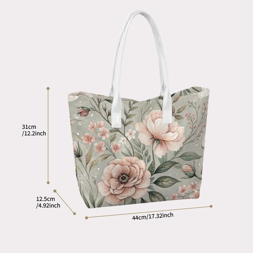 Elegant Floral Print Shoulder Bag Casual Large Capacity Fashion Tote for Daily Use