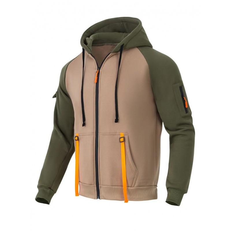 Mens Zip Up Hoodie Casual Slim Fit Printed Sweatshirt Youth Daily Wear