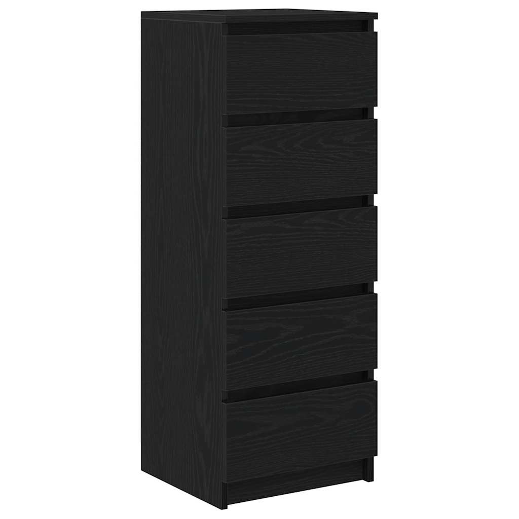 Sideboard with Drawers Black Oak Effect 37.5 x 35 x 99 cm