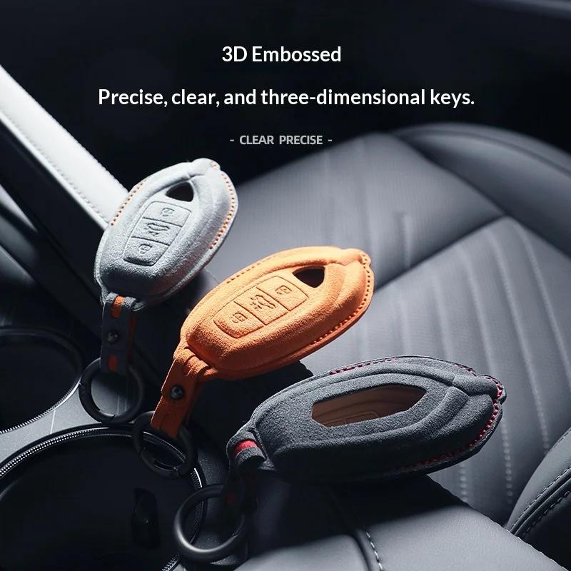 Car Key Case Cover Shell Fob for Lamborghini Urus Huracan Aventador Car Key Cover Luxury Italy Suede Car Key Protection Shell ZZ555