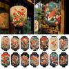 Color Koi Print Japanese Traditional Lantern Ukiyo-e Art Style Izakaya Restaurant Lantern New Year Decor Chandelier Lamp Shade