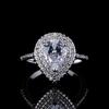 Creative Heart-Shaped Micro-Inlaid Diamond Drop-Shaped Ring Ol Index Finger Ring Women'S Classic Jewelry