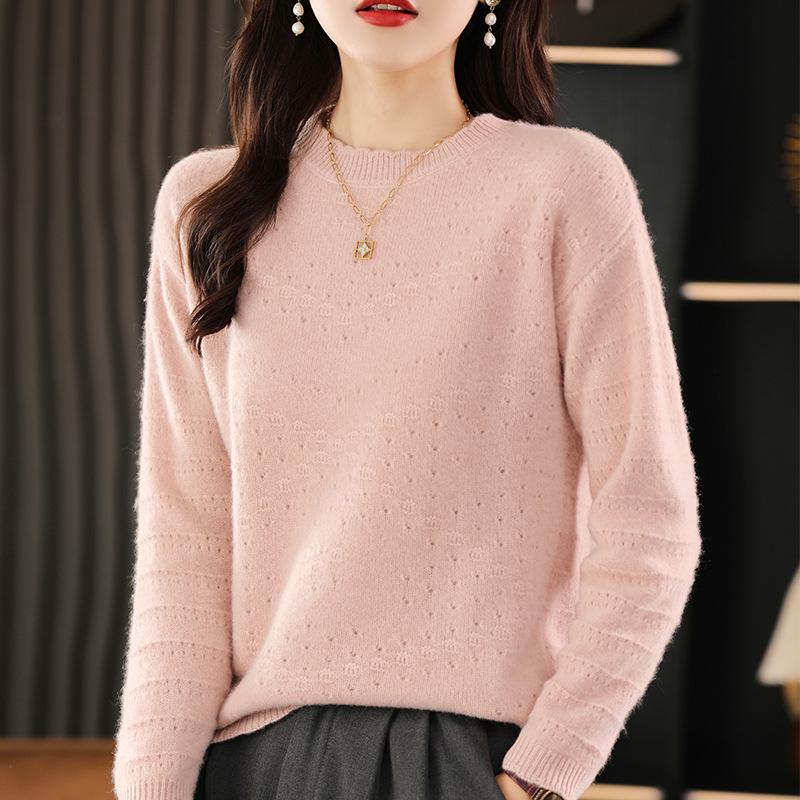 Women's Loose Fit Knit Wool Sweater - New Style, Lazy Autumn/Winter Base Layer, Round Neck Top