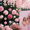 30/40/50 Hanging Simulation DIY Flower Curtain Floating Petals Pink Artificial Flowers Random Bohemian Style