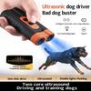 New Dual Head Ultrasonic Dog Repeller USB Rechargeable Dog Training Device High-Power Anti Bark Device with LED Flashlight
