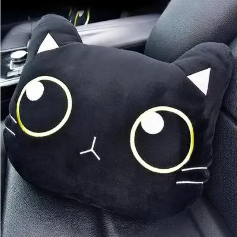 Милый кот, подушка для шеи автомобиля, мультяшная голова кошки, подголовник автомобиля, дорожная подушка, ремень безопасности для кошек, накладки на плечи, чехлы для зеркала заднего вида