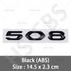 SQOB1 3D ABS 408 4008 508 5008 508L Letter Emblem GT Rear Trunk Badge Logo For Peugeot 408 508 4008 5008 508L Car Styling Accessories