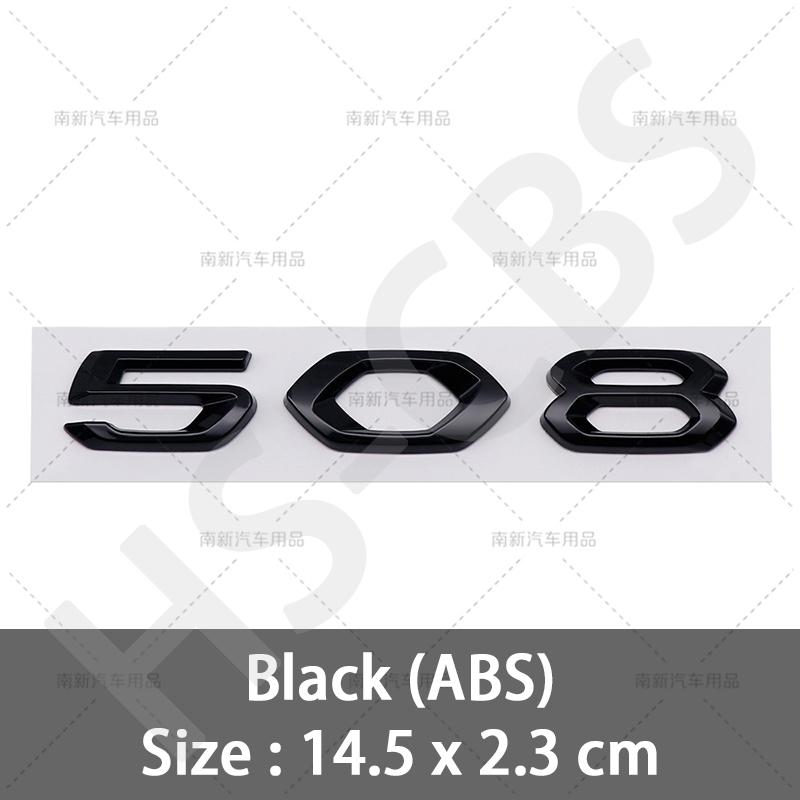 SQOB1 3D ABS 408 4008 508 5008 508L Letter Emblem GT Rear Trunk Badge Logo For Peugeot 408 508 4008 5008 508L Car Styling Accessories