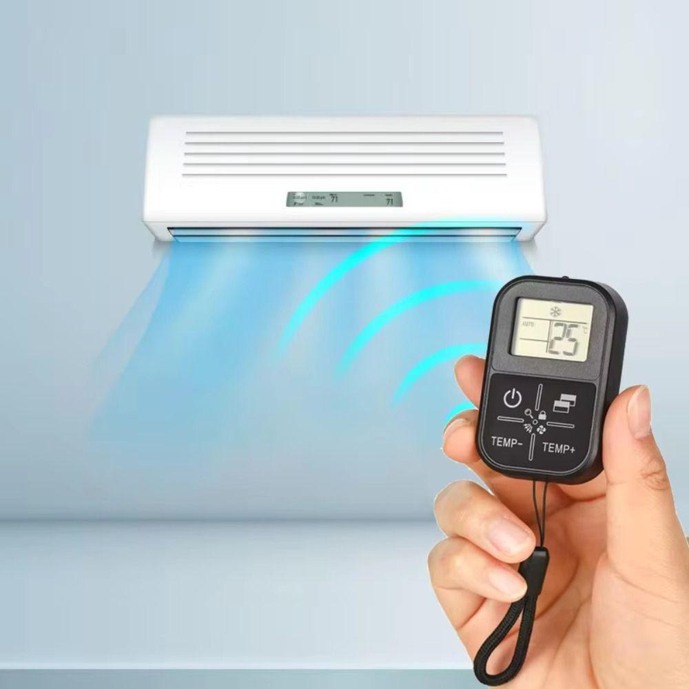 Temperature Display Universal Remote Control CR1111 Battery Mini Size AC Remote Control Portable Handle Thermometer Function