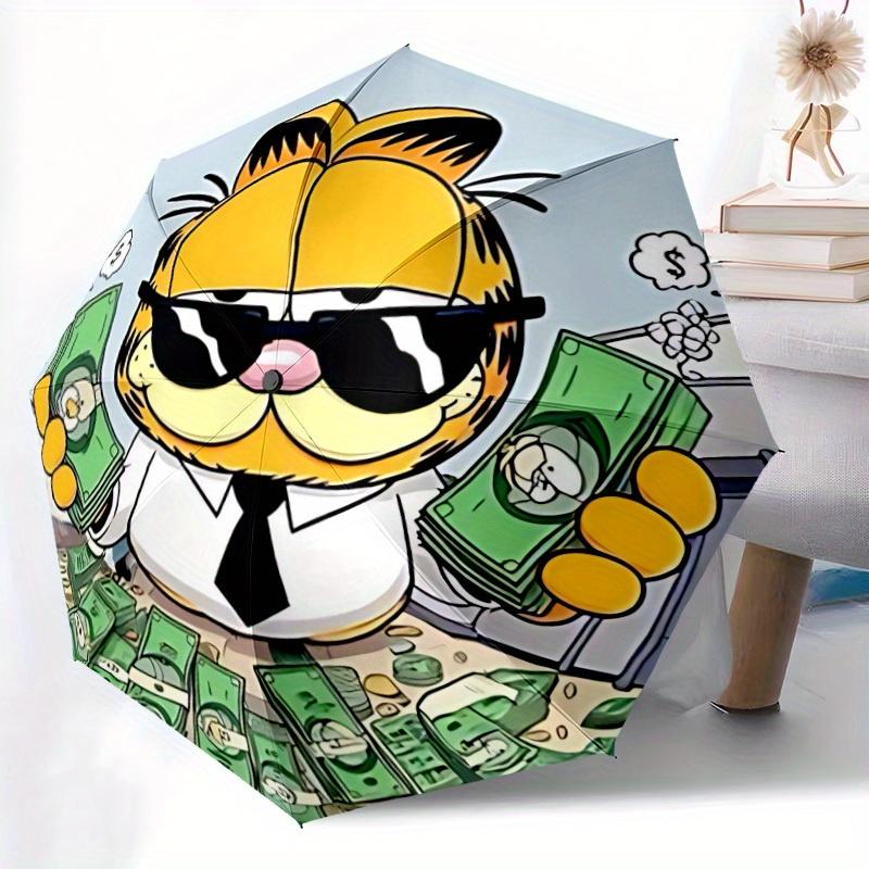 1pc Garfield Windproof Automatic Windproof Umbrella, Lightweight for Women/Men, Perfect Christmas Gift a0811221