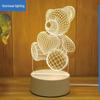 Креативный 3D акриловый мультяшный медведь ночник USB прикроватная лампа