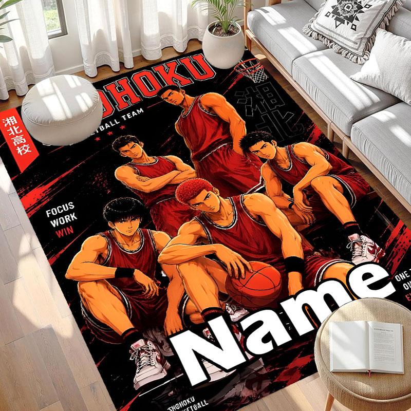 Custom Name Personalized SLAM DUNK Print Carpet, Versatile Home Decor Rug, for Playroom, Apartment, Balcony, Entryway, Hallway Gift