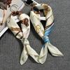 [Positioning] 70X70Cm Small Square Scarf Headscarf Women'S Spring, Summer And Autumn Positioning Printed Small Silk Scarf Small