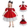 Qizlar uchun bolalar malika libosi Polka nuqtali ziyofat bal libosi Hlalloween uchun swing liboslar