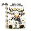 Compact Appointment Keeper for Home 2026?2030 5?Year Monthly Planner, Cute Highland Cow Cover Calendar Notebook, Long Term Planning Tool
