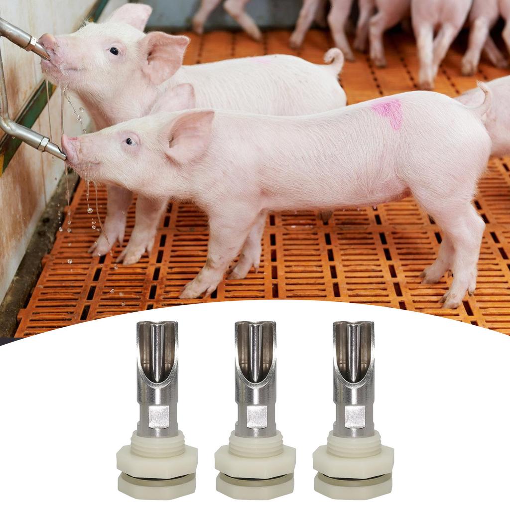 Набор из 5 автоматических поилок-сосков для свиней, прочная поилка из нержавеющей стали, кормушка для свиней и коз с соединителями