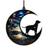 Подвесной орнамент Красочный кот/собака на Луне Дизайн с отверстием для подвешивания Яркий цвет Окно Подвеска-памятник Украшение дома