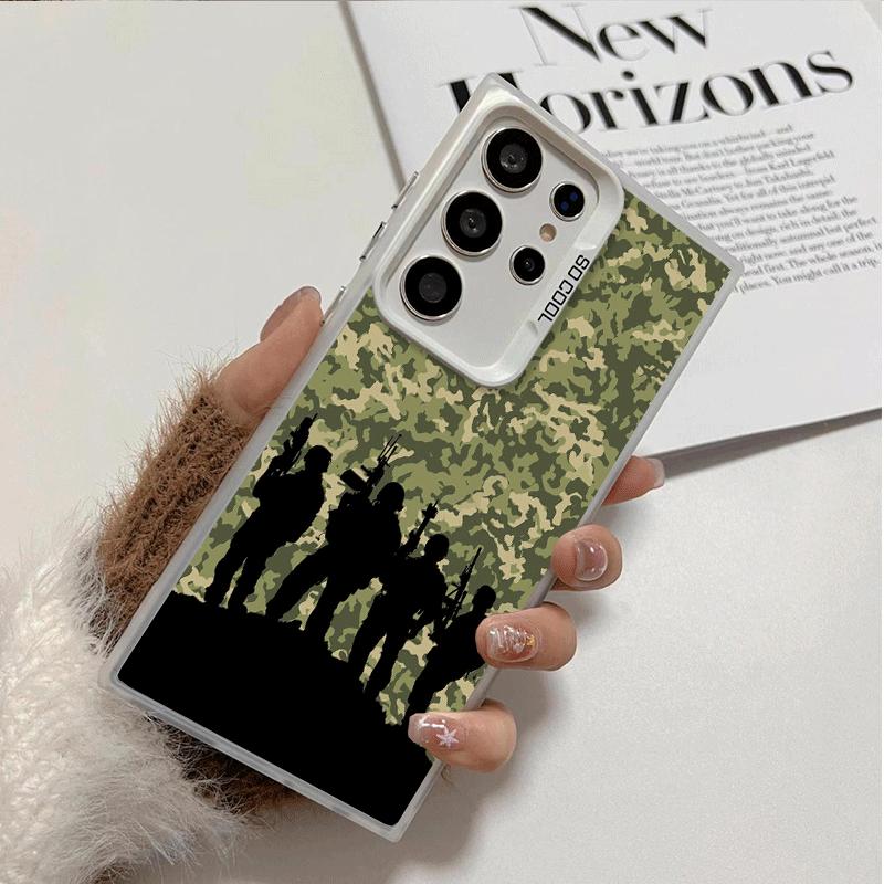 Camouflage Military Pattern Soft Phone Case for Samsung Galaxy S24 S25 FE S26 Edge S23 Ultra S22 Plus S21 + Shockproof Cover Bac