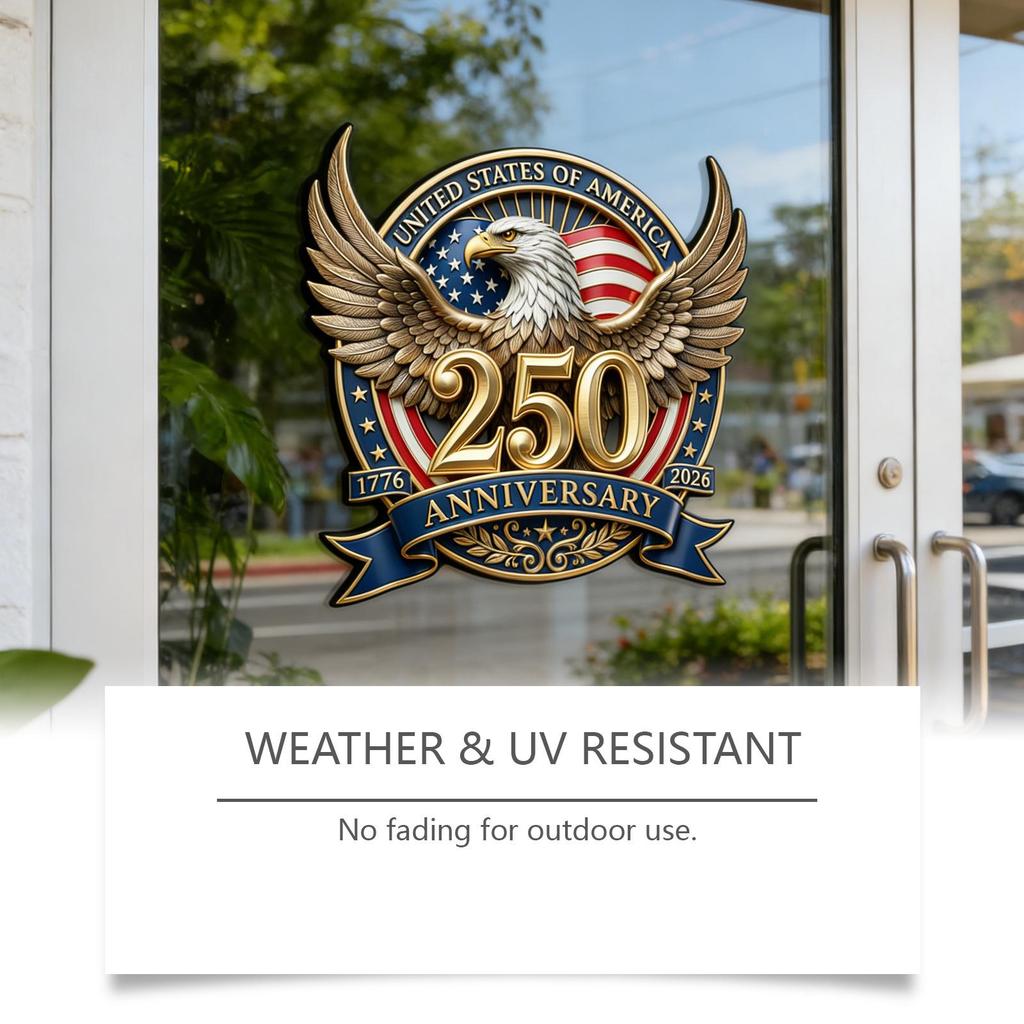 Американский Ретро Орел Флаг 250-летие Автомобильная Наклейка на Окно - Креативная, Портативная, Декоративная Наклейка