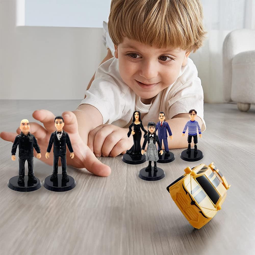 6 Pcs Wednesday Anime Action Figures Cake Toppers for Kids Theme Party Supplies