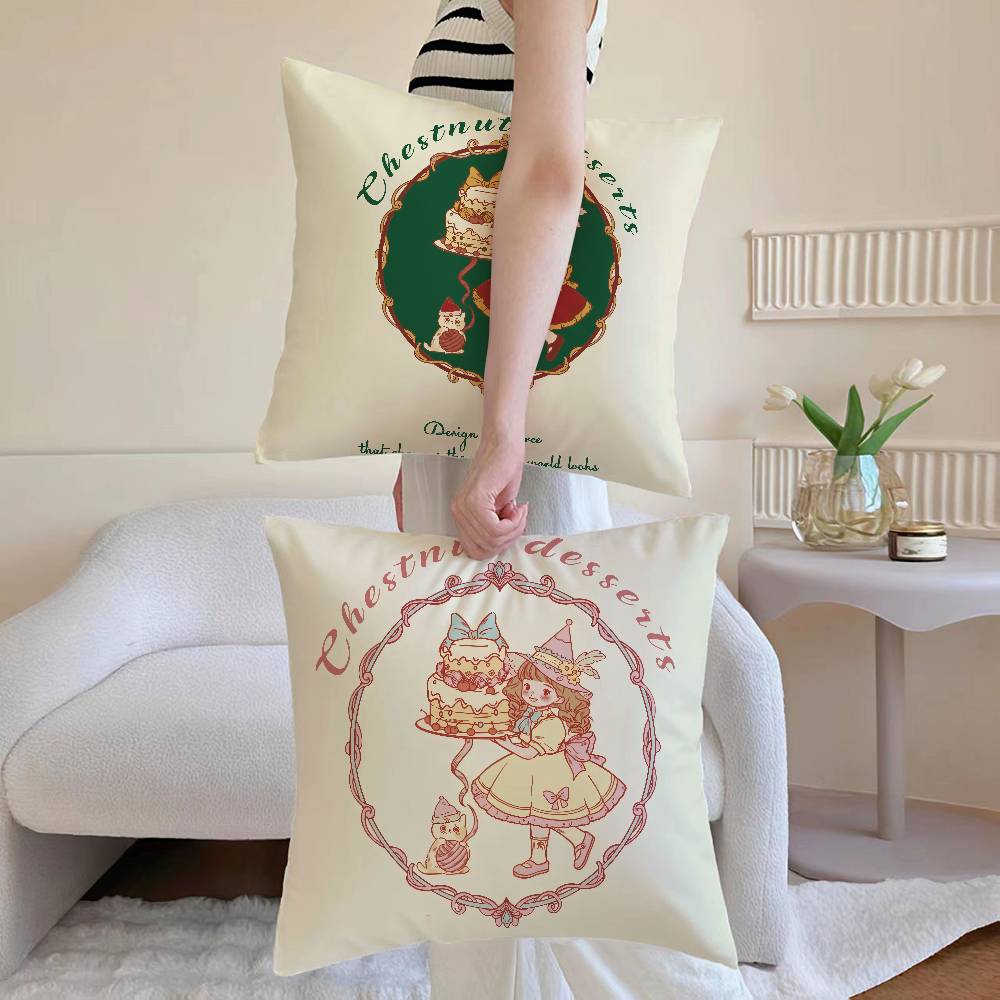 Creative Celebration Beautiful Girl Pillow Case Printed Brushed Fleece Pillow Baby Skin-Touch Eco-Friendly Dye-Sublimat