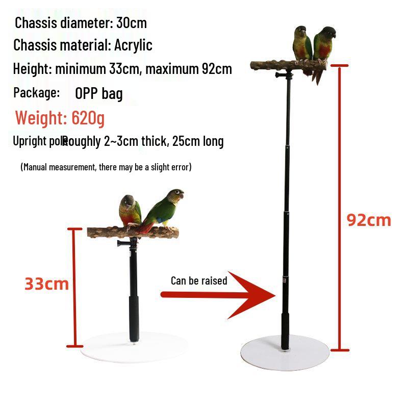 Telescopic Bird Perch Stand: Prickly Ash Wood Pole for Cages & Parrots