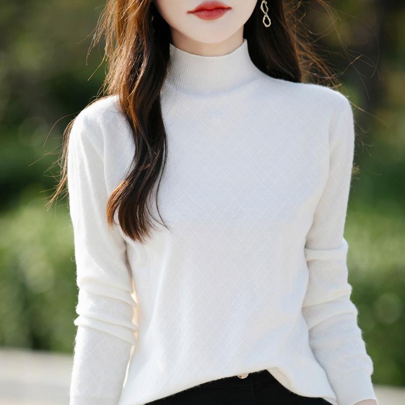 Пуловер с высоким воротом и тонкой рубашкой, женский осенне-зимний свитер, топы, трикотаж