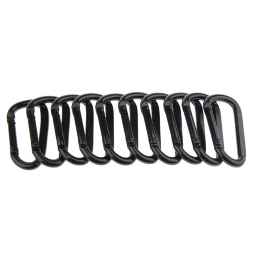 Aluminium Safety Black Climbing Button Buckle Keychain Camping Hiking Hook Alloy Carabiner