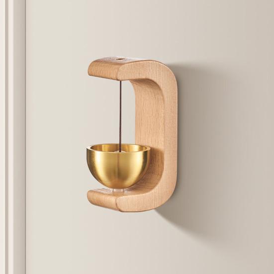 Brass Wood Shopkeepers Bell Loud Sound Front Door Hanging Bell Wind Chime Magnetic Door Opening Doorbell Home Office Coffee Shop Entrance Decoration
