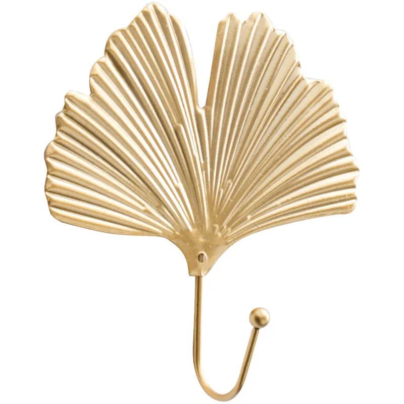 Скандинавский Легкий Роскошный Золотой Лист Настенный Крючок для Одежды Без Пробивания Отверстий Настенная Вешалка для Одежды Крючок для Ключей Декорация Домашнее Хранение