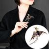 Lady Brooch Geometric Shape Electroplating Faux Crystal Elegant Glitter Clothing Matching Dress Up Phoenix Bird Corsage Brooch Jewelry Accessory