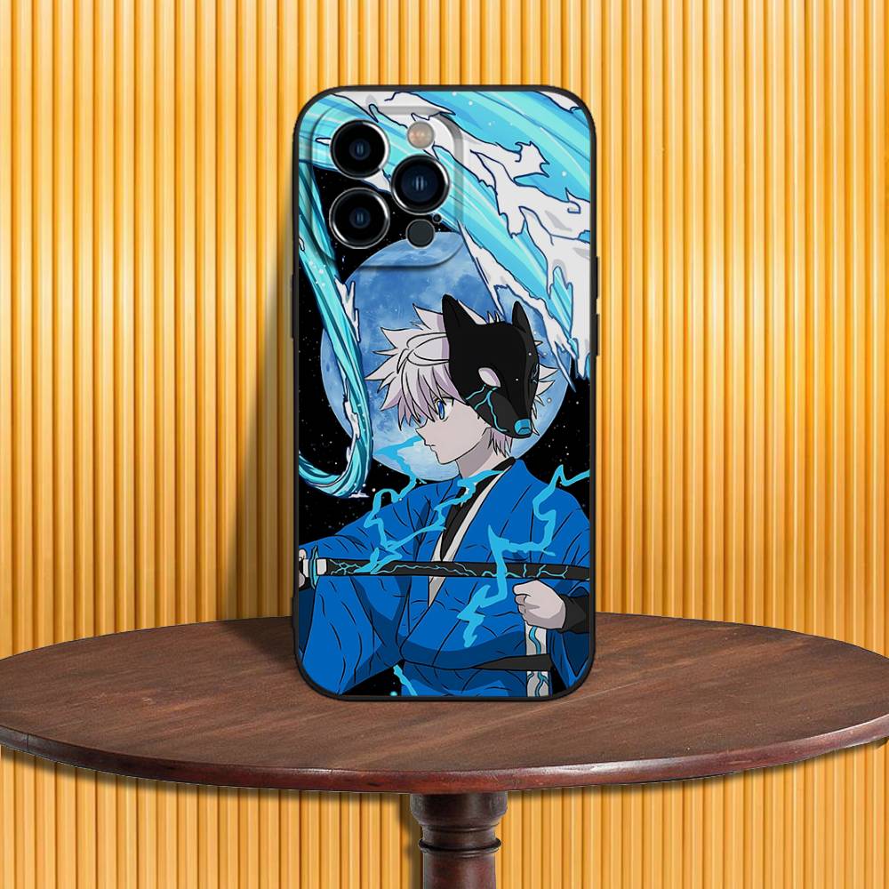 Крутой чехол для телефона Killua Zoldyck для iPhone 17,16,15,14,13,12,11,Pro,Max,Plus,X,XS,SE4,E,Mini,Мягкий черный чехол