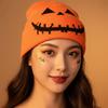 Pumpkin Orange Halloween Knitted Cap Knitted Fabric Hip Hop Skullcap  Outdoor Skateboarding