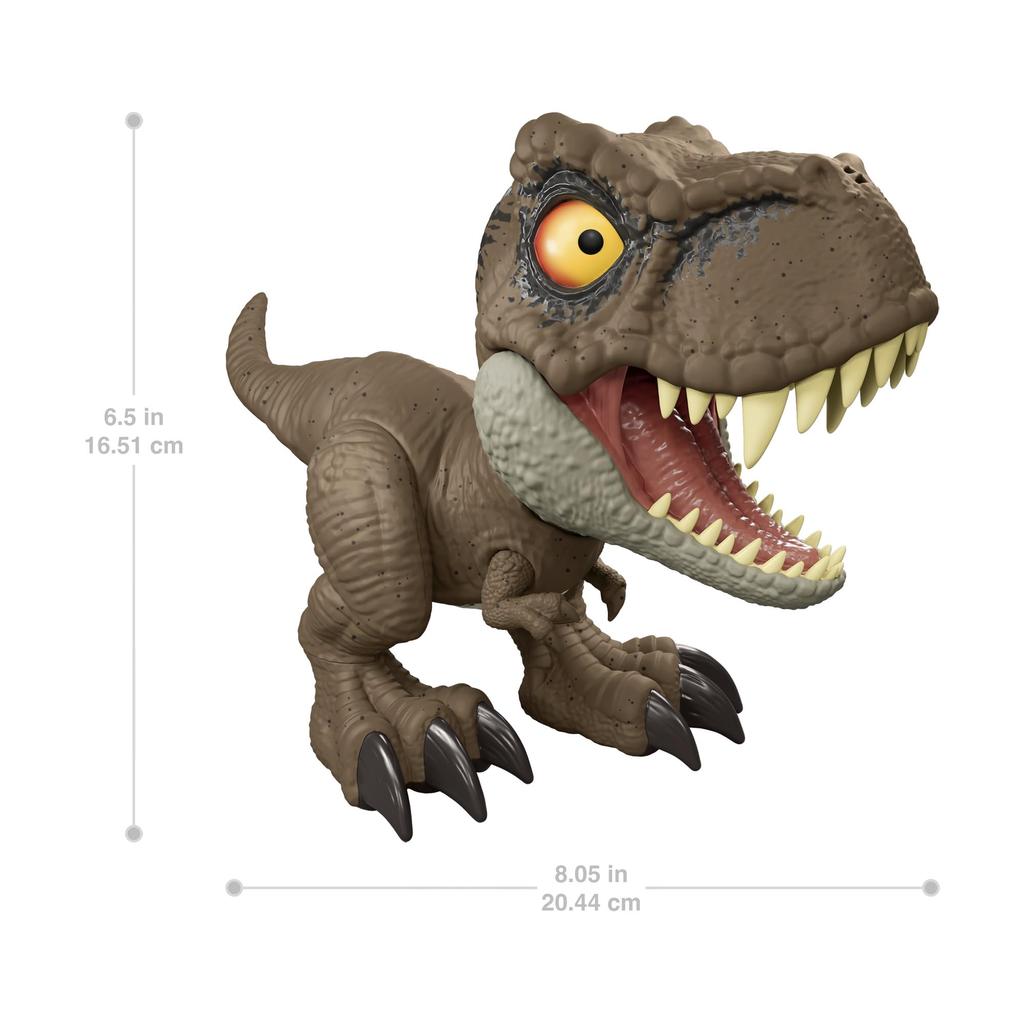 Mattel Jurassic World Messenger Baby Figure for Moving Dinosaur Approximately Ages 4 and JCW01 Mission! T-Rex Kids, Toy, Large, 20.5cm Long, Up,