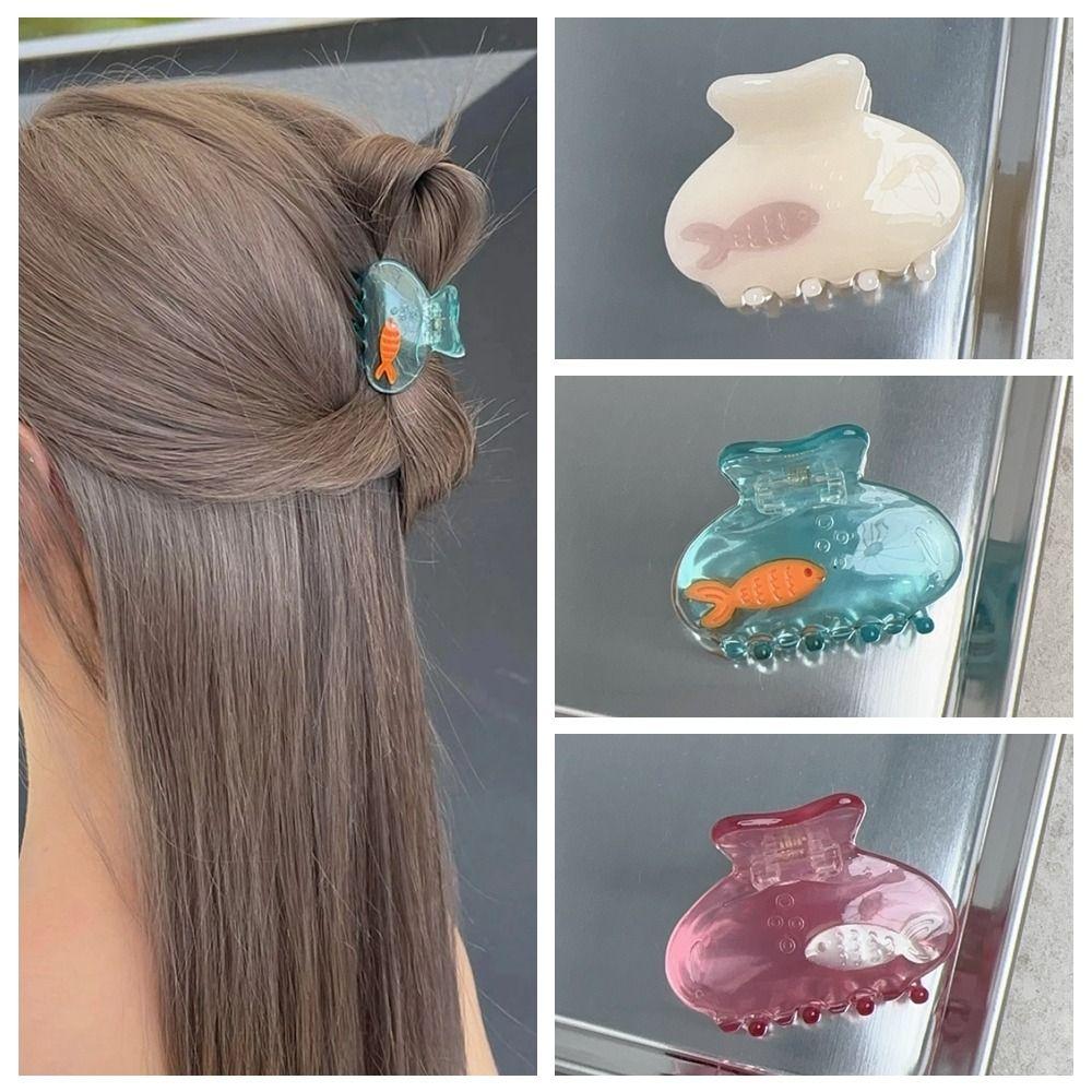 Transparent Fish Hair Claw Small Shark Clip Animal Hair Clip Creative Acetate Hair Claw Party