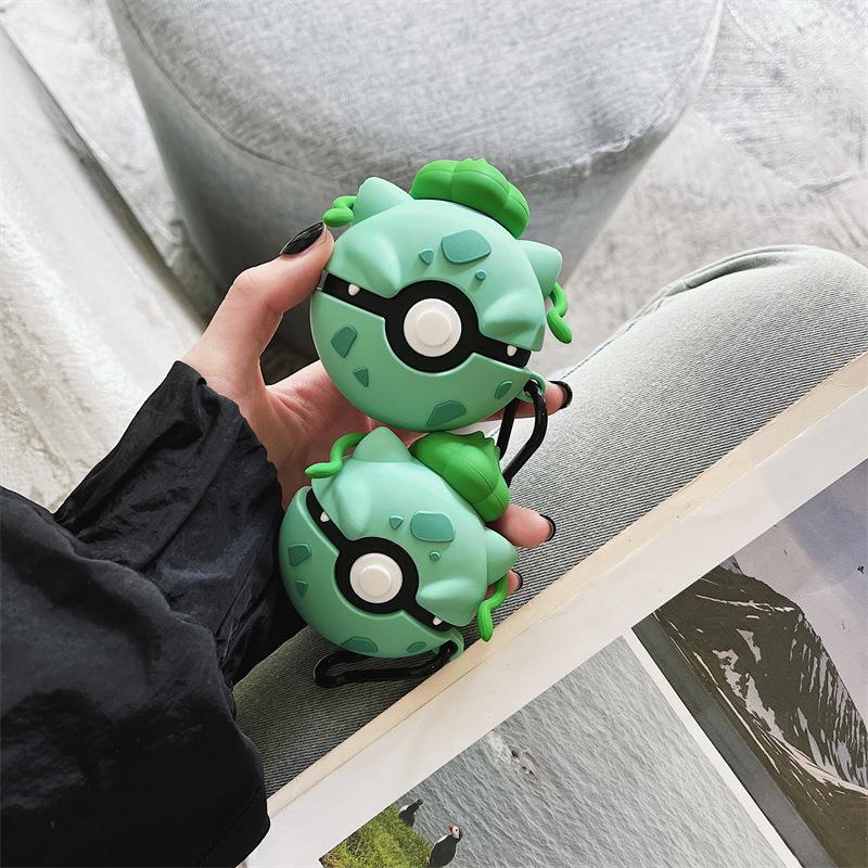 For Airpods 4 5 Case Pokemon Green Ball Shockproof Protective Earphone Silicone Cover for Airpod Pro 3 2 1