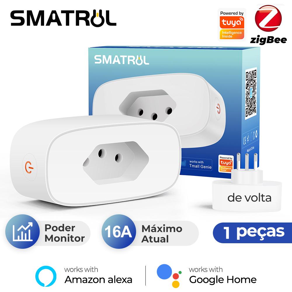 Бразилия Монитор мощности 16a Tuya Smart Zigbee Розетка Беспроводная розетка с адаптером таймера Голосовая работа с Alexa Google Home