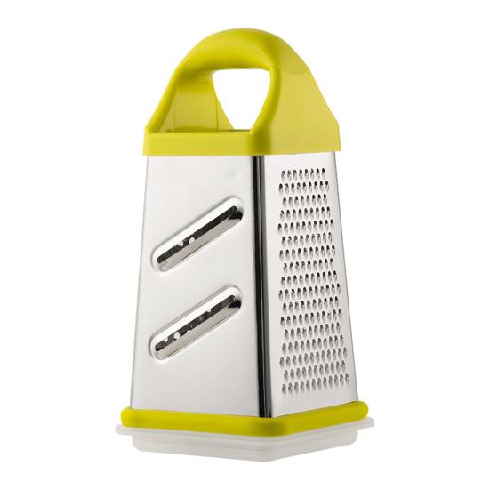 Терка для сыра с контейнером, коробчатая терка из нержавеющей стали для овощей, имбиря, картофеля, профессиональная ручная терка с 4 сторонами