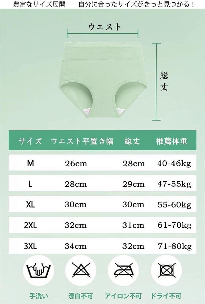 Raefill Sanitary Absorbent Boxer Deep Muji Plus Size L Women's Shorts, 100% Cotton, Briefs, Fit, Women's Underwear, Fashion, Sizes, Shapewear, 5-Pack,