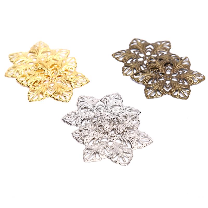 10шт филигранные цветочные обертывания разъем металлические подвески ремесло Diy ювелирные изделия